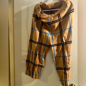 ELOQUII windowpane sweater flare cropped pants